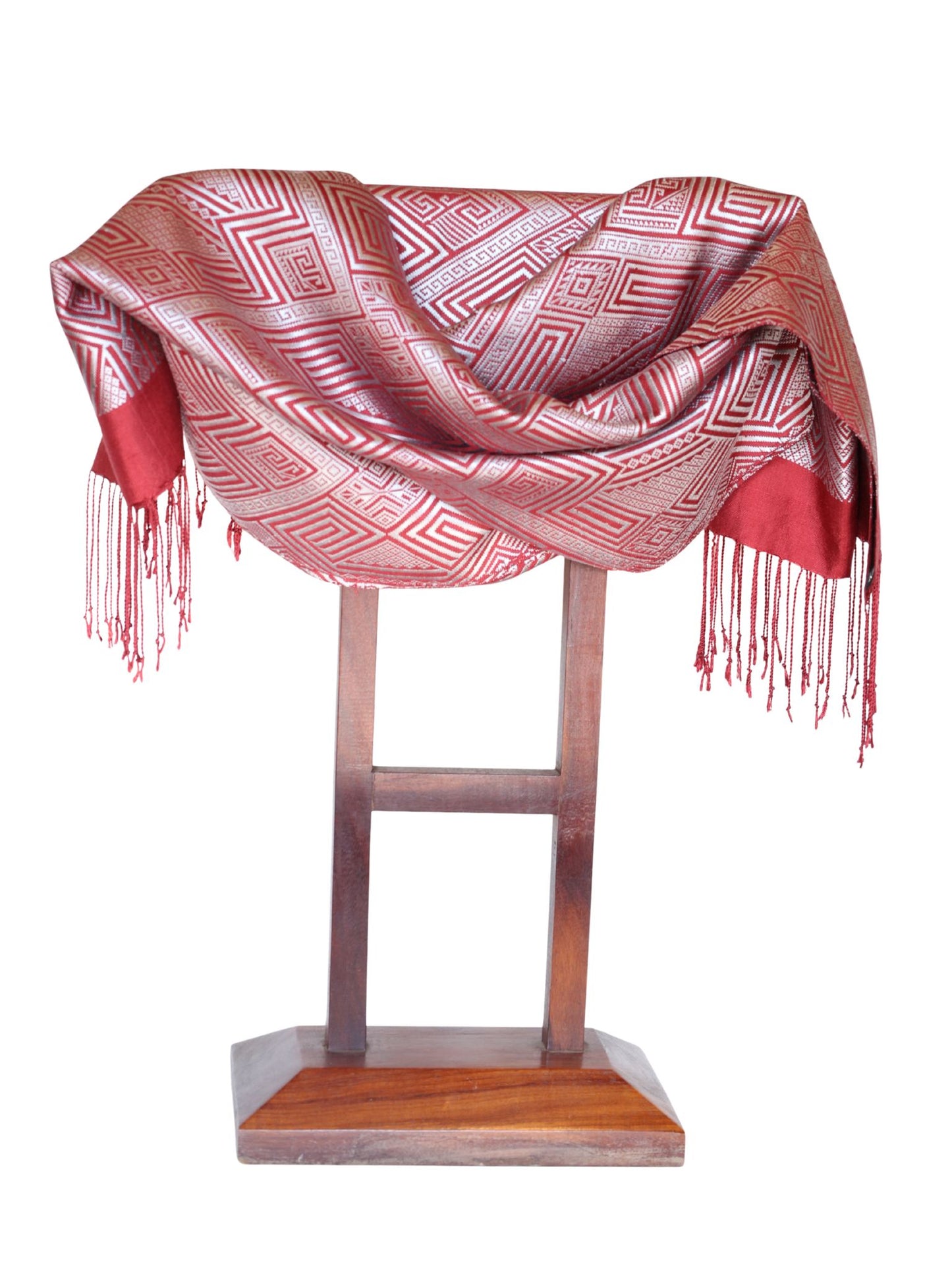 Silk Scarf - Taidam Pattern (Red)