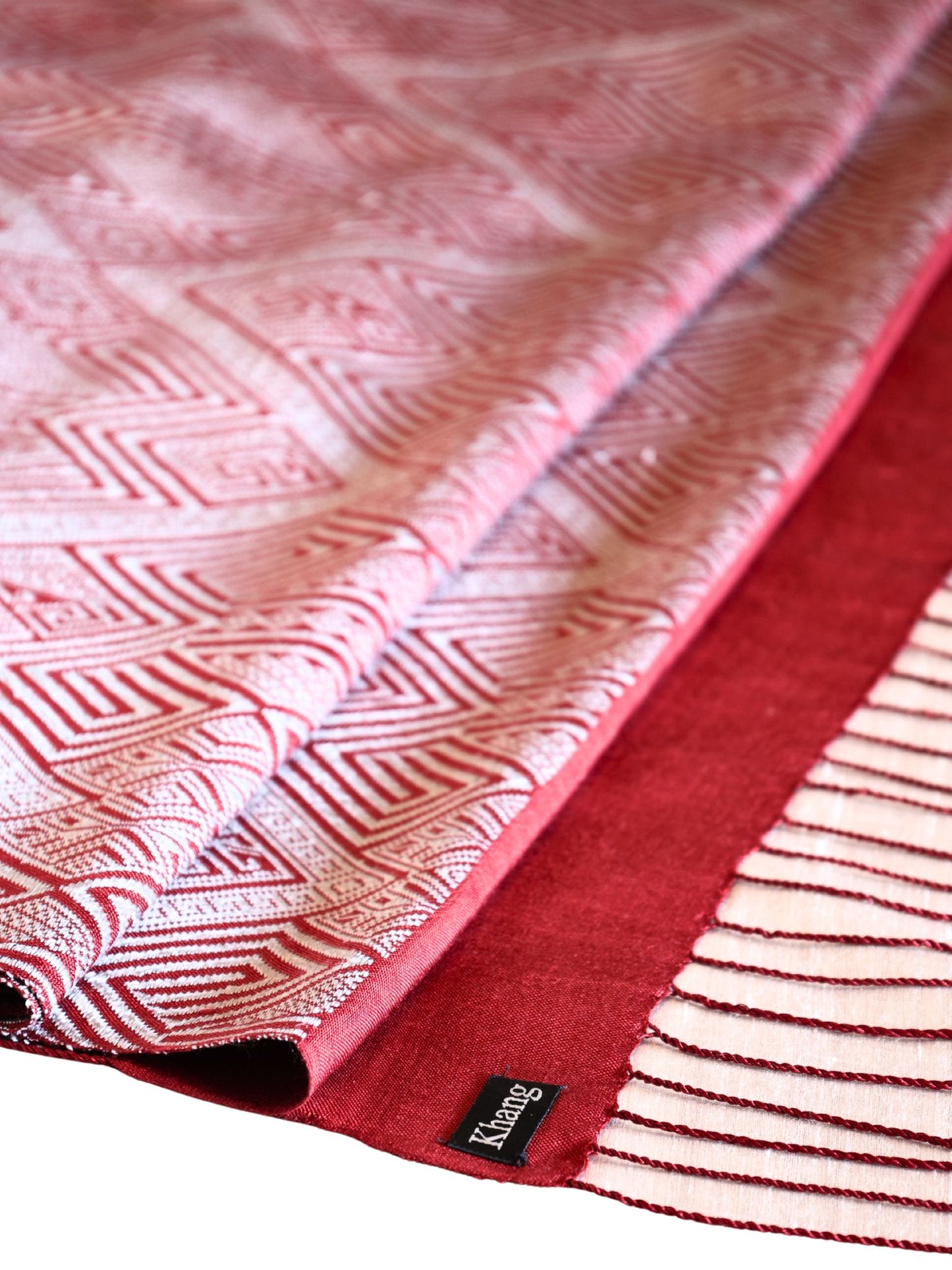 Silk Scarf - Taidam Pattern (Red)