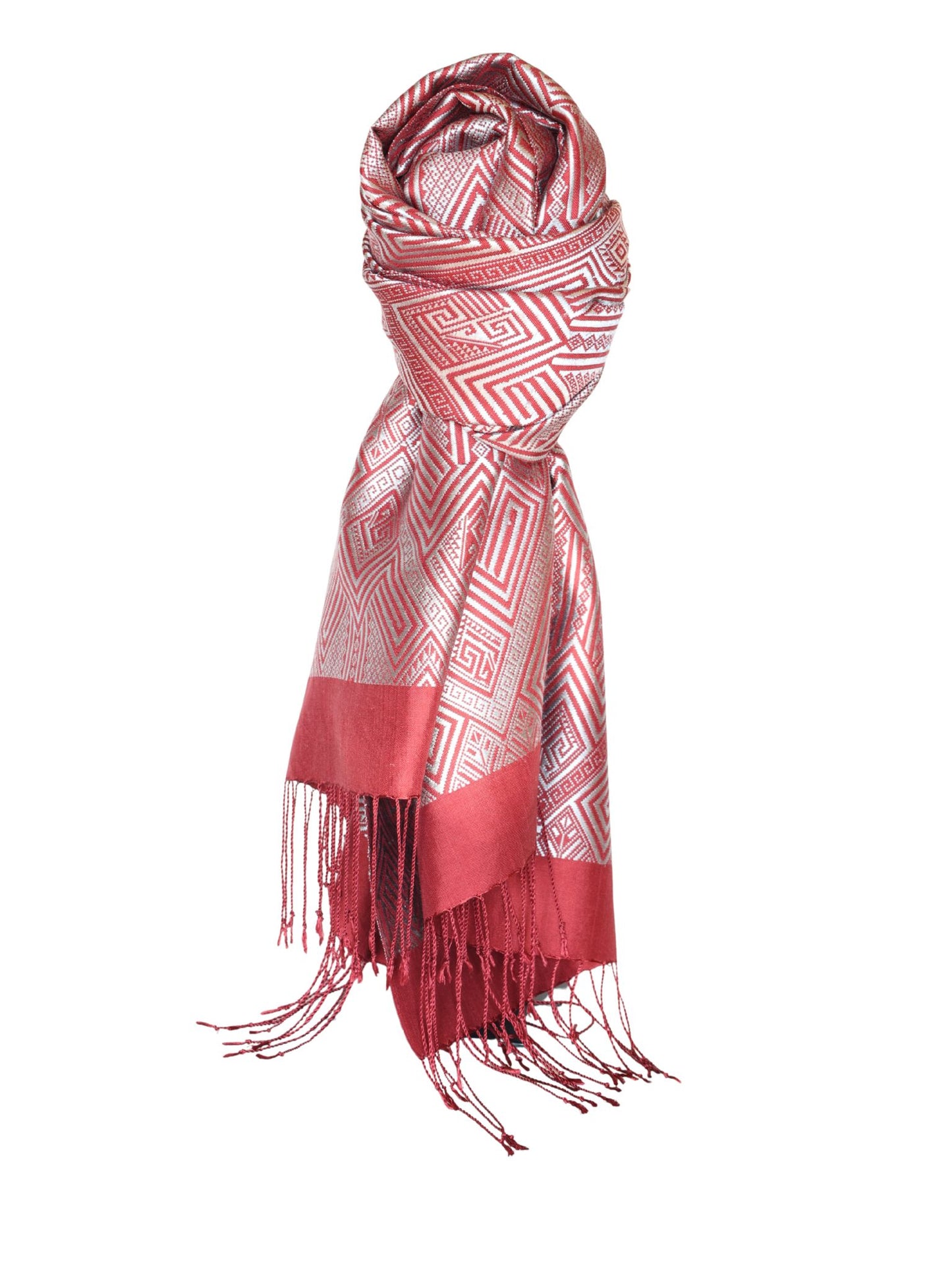 Silk Scarf - Taidam Pattern (Red)