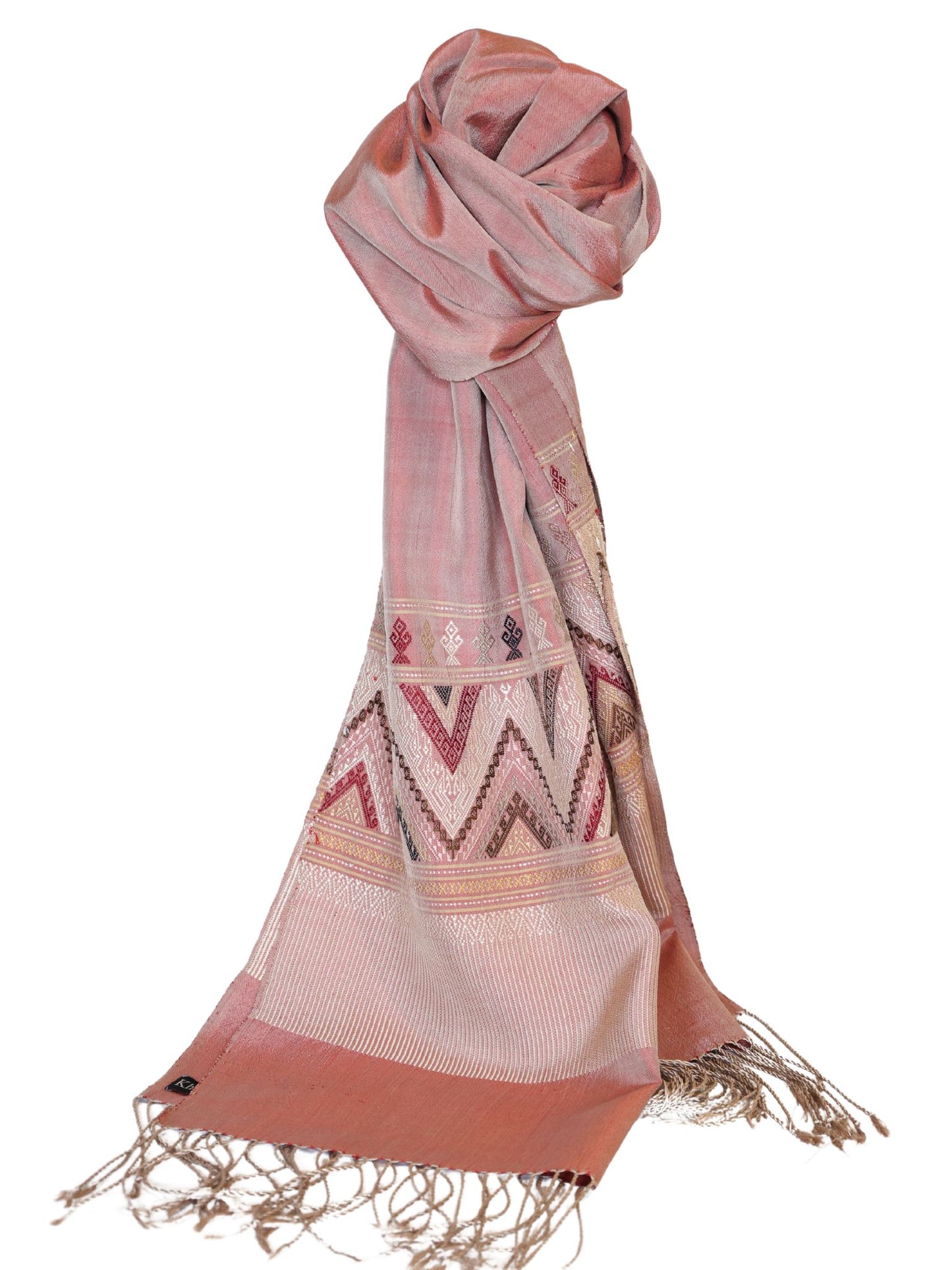 Silk Scarf - Soisanak Pattern (Pink)