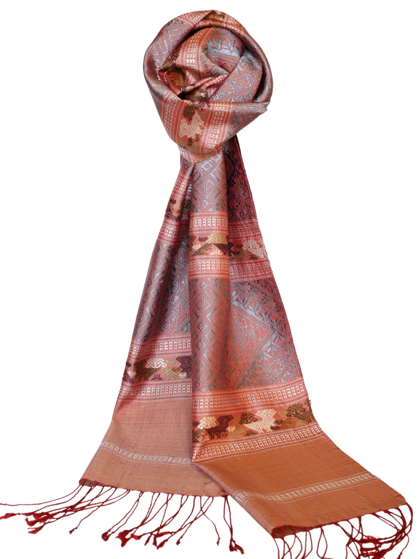 Silk Scarf - Phouthai Shawl (Orange)