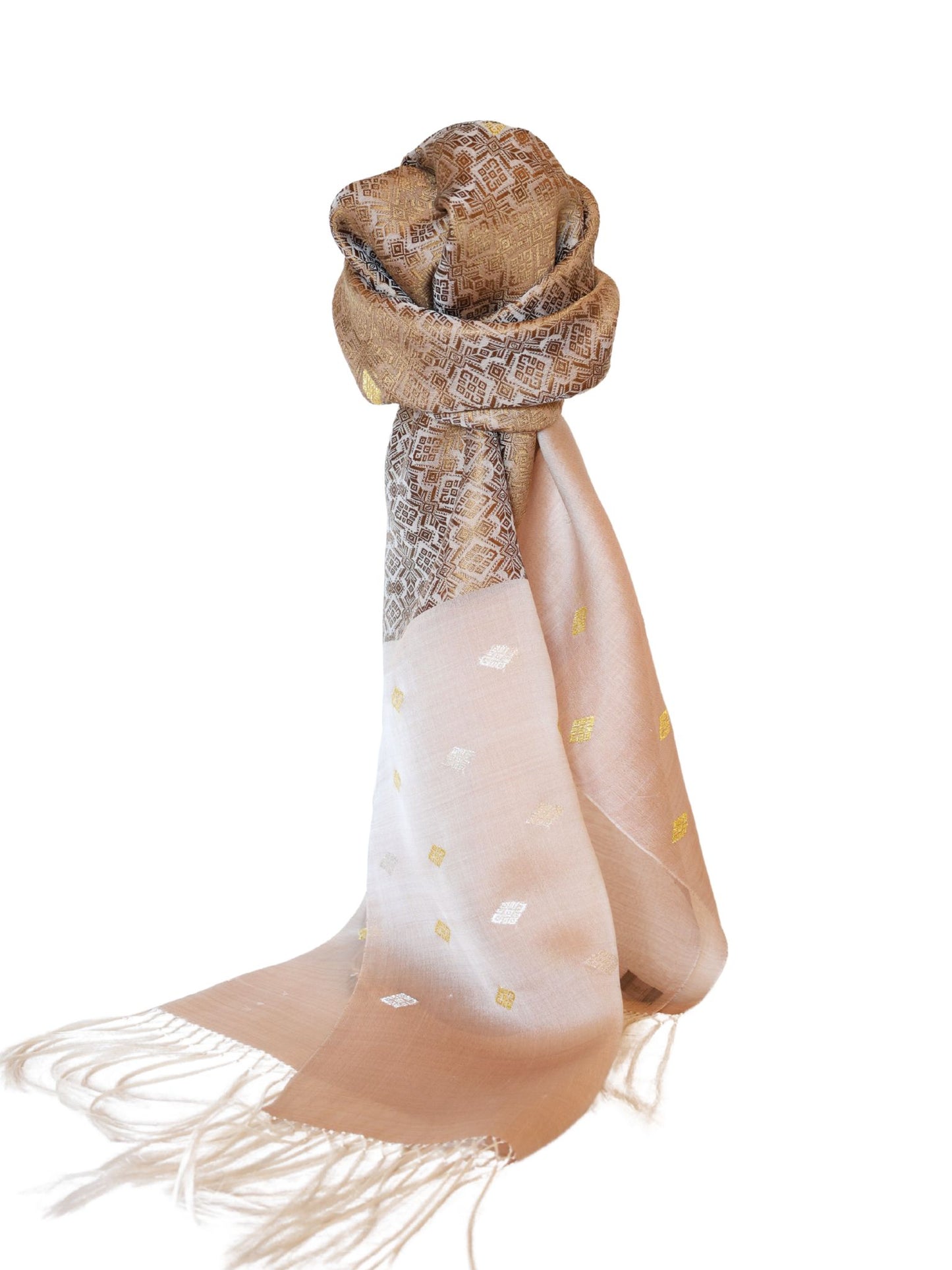 Silk Organza Scarf (Brown)