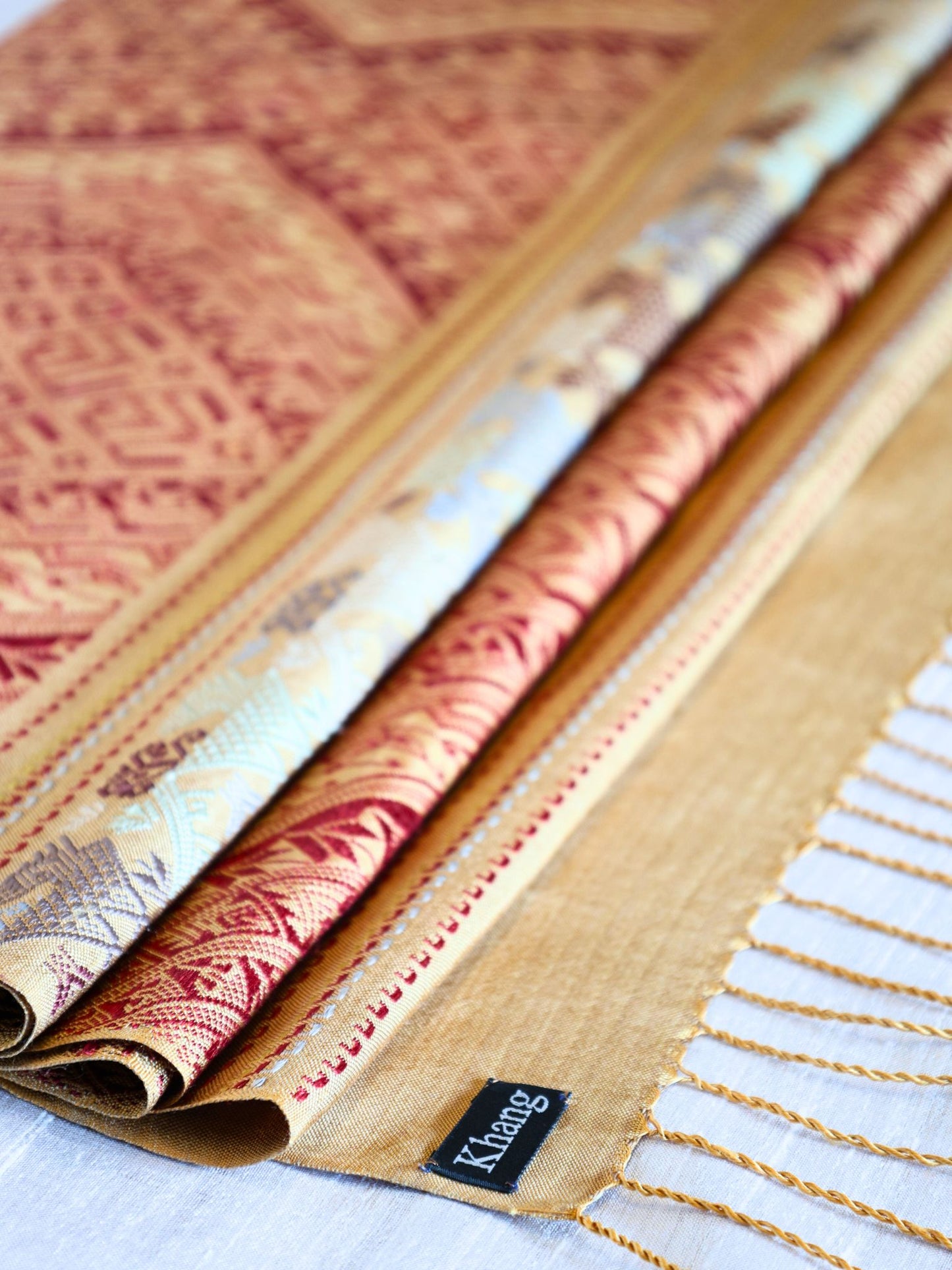 Silk Scarf - Phouthai Shawl (Gold)