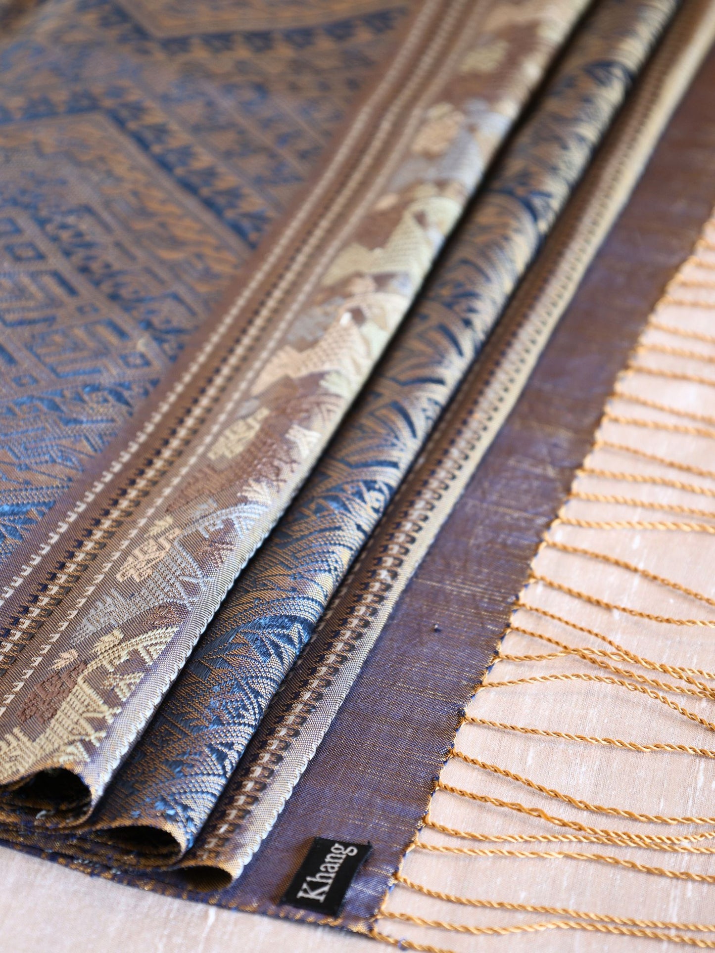 Silk Scarf - Phouthai Shawl (Blue)