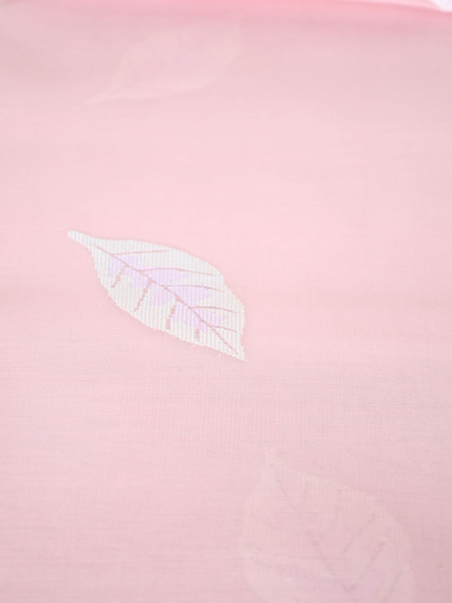 Silk Organza Scarf - Leaf Pattern (Pink)