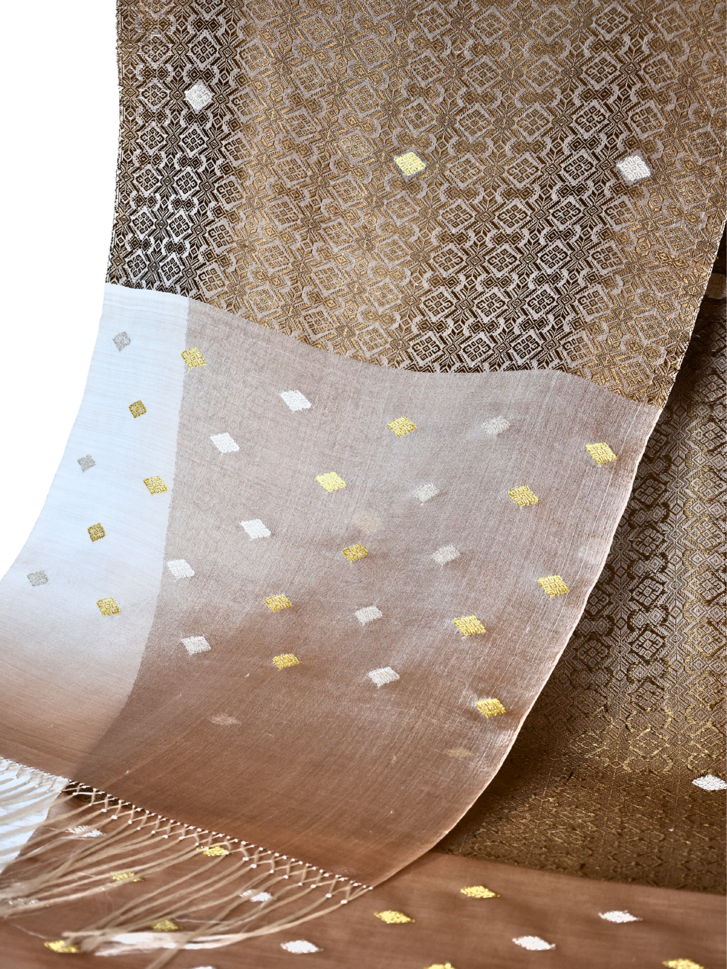 Silk Organza Scarf (Brown)