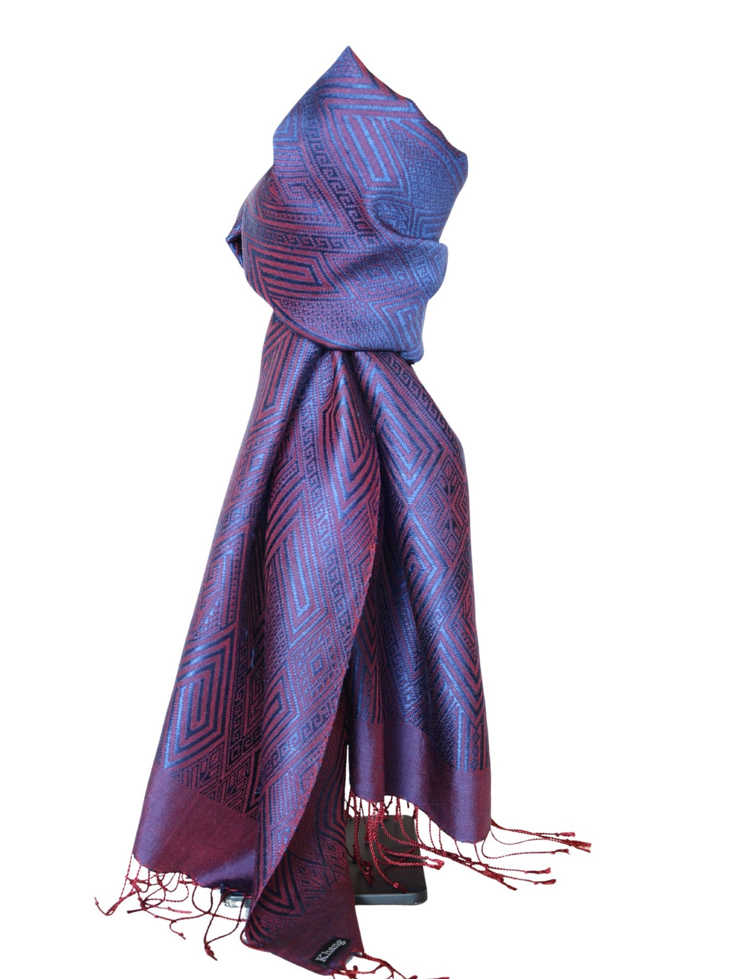 Silk Scarf - Taidam Pattern (Purple)