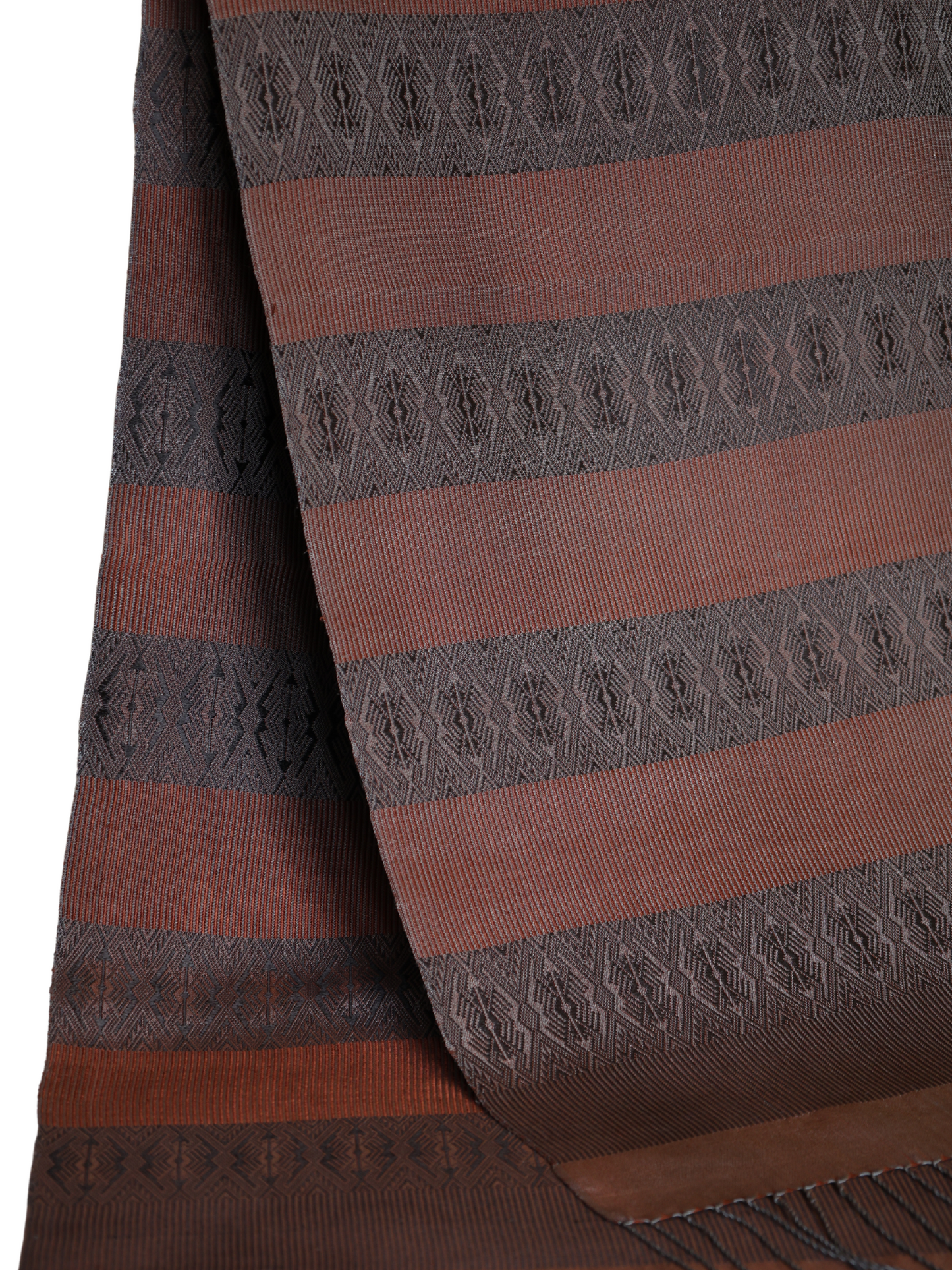 Silk Scarf - Soisanak, Naga and Stripe Pattern (Red-Black)