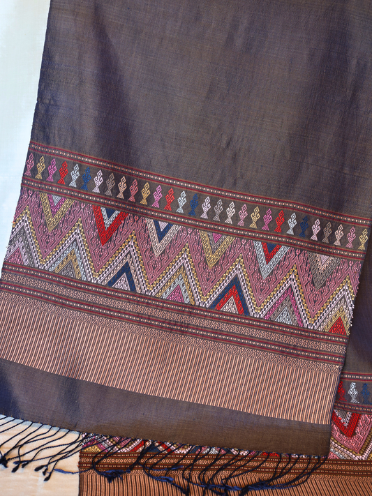 Silk Scarf (Dark Brown)