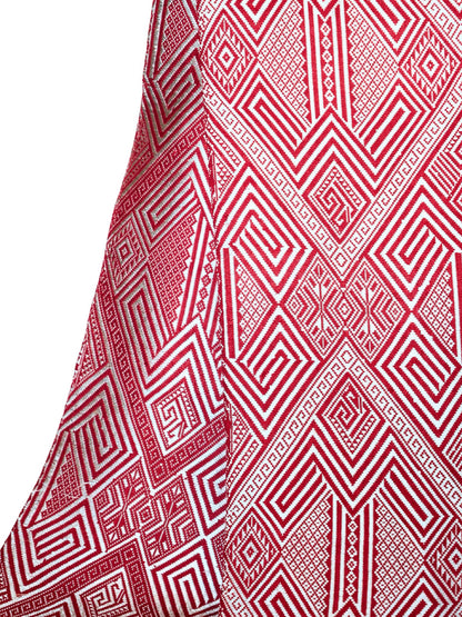 Silk Scarf - Taidam Pattern (Red)