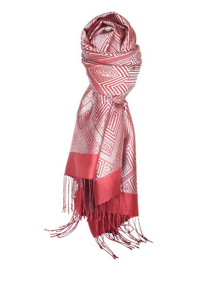 Silk Scarf - Taidam Pattern (Red)