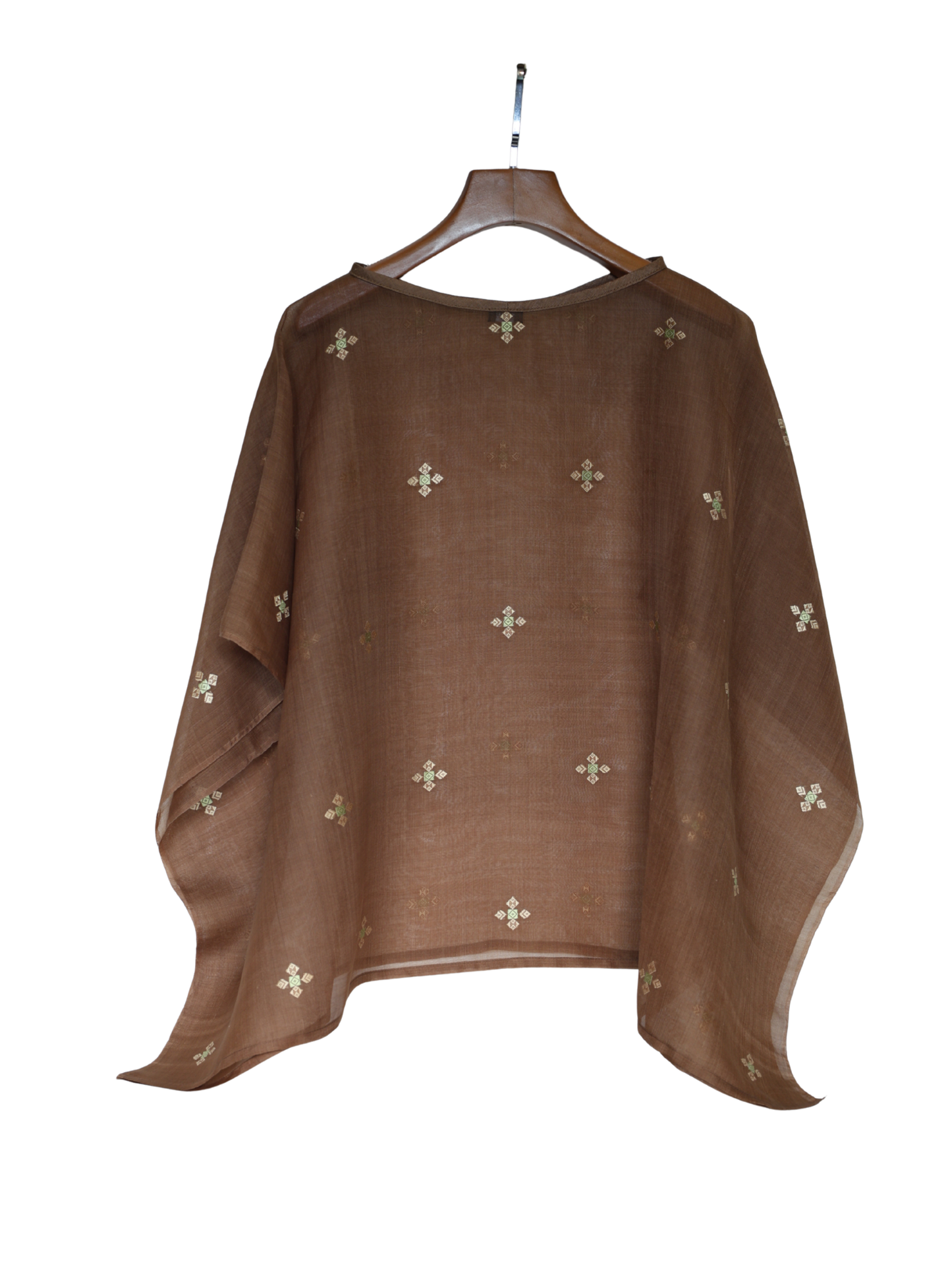 Silk Organza Shirt (Brown)