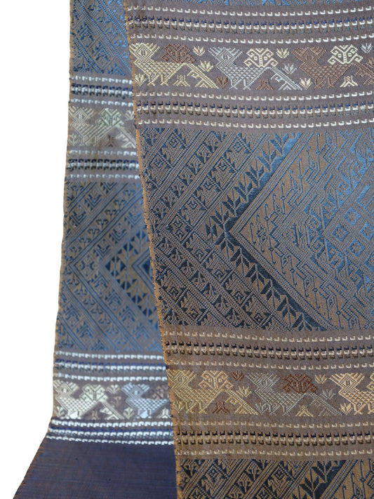 Silk Scarf - Phouthai Shawl (Blue)