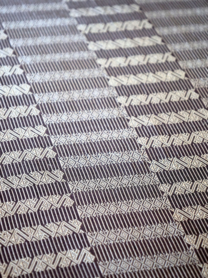 Silk Scarf - Soisanak, Naga and Stripe Pattern (Brown-White)
