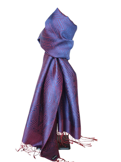 Silk Scarf - Taidam Pattern (Purple)