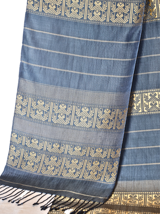 Silk Scarf - Naga pattern (Blue)