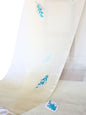 Silk Organza Scarf - Leaf Pattern (White)